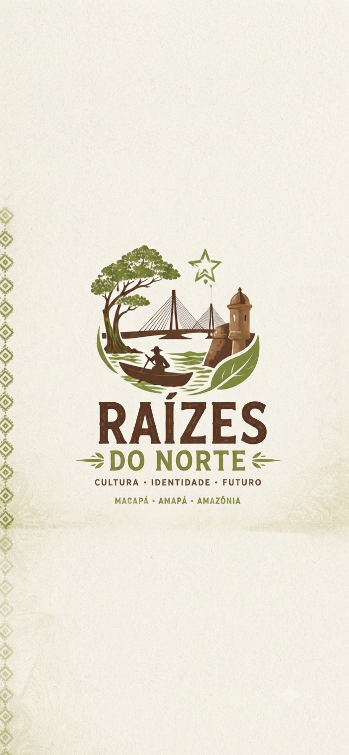 Marca Raízes do Norte com elementos da paisagem e da cultura do Amapá